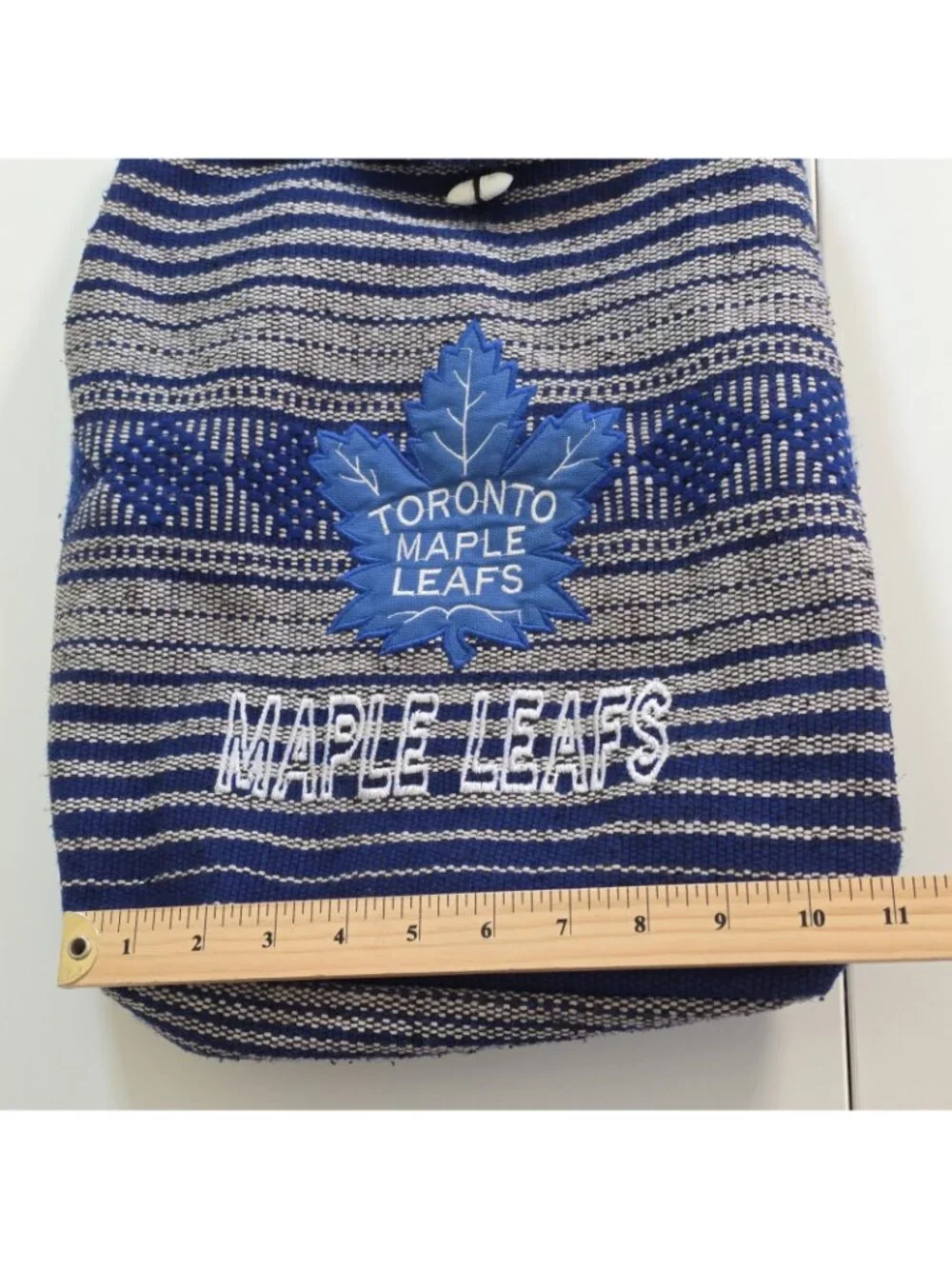 Vintage Toronto Maple Leafs Woven Baja Backpack Rucksack Drawstring Toggle Close